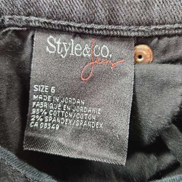 Style & Co Jeans Womens Size 6 Black Easy Care Straight Leg Fit Denim - Picture 8 of 9